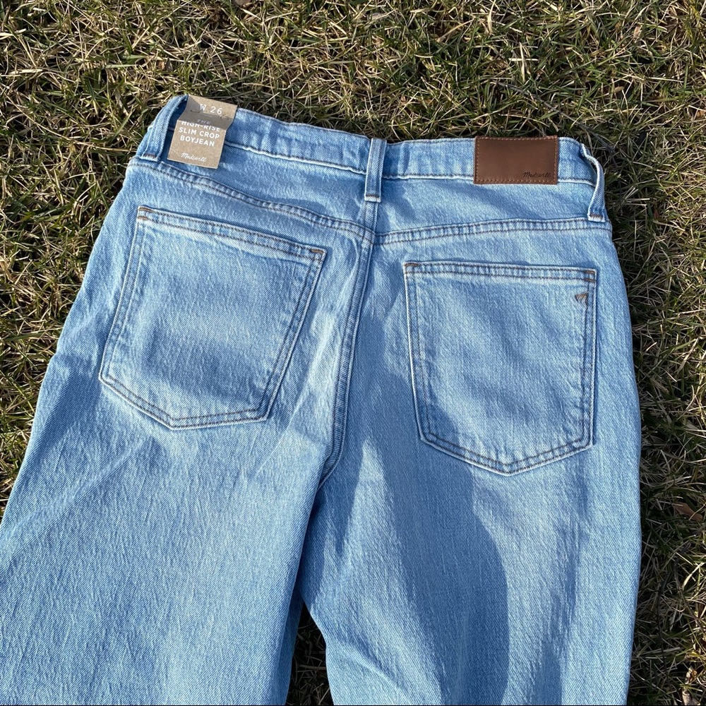 NWT Madewell High Rise Slim Crop Boyjean Dumas Ripped Wash sz 26 - Picture 5 of 10
